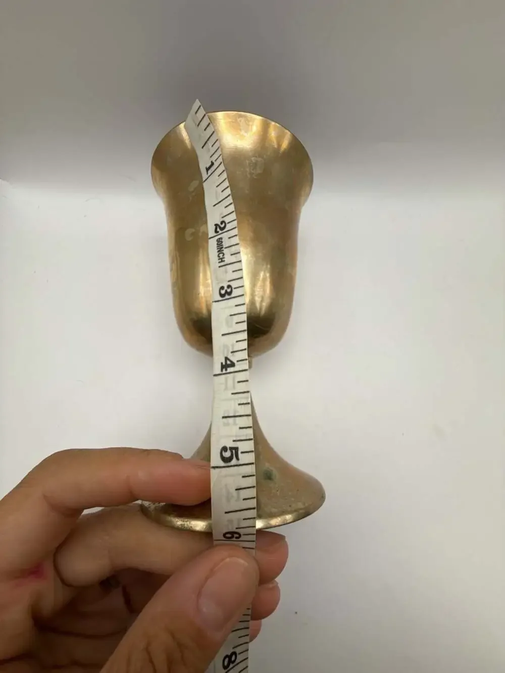 Vintage Solid Brass Flared Mouth Wine Goblet